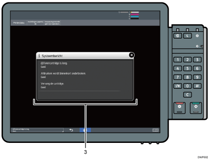Genummerde afbeelding van het bedieningspaneel