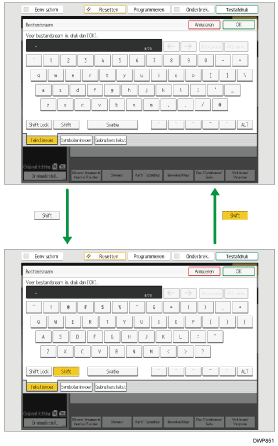 Afbeelding van de toetsen
