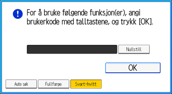 Illustrasjon av betjeningspanelet
