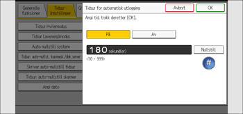 Illustrasjon av betjeningspanelet