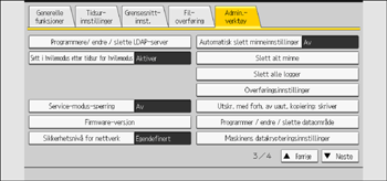 Illustrasjon av betjeningspanelet