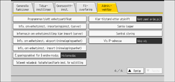 Illustrasjon av betjeningspanelet