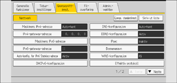 Illustrasjon av betjeningspanelet