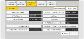Illustrasjon av betjeningspanelet