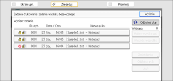Ilustracja ekranu panela operacyjnego