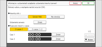 Ilustracja ekranu panela operacyjnego