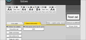 Ilustracja ekranu panela operacyjnego
