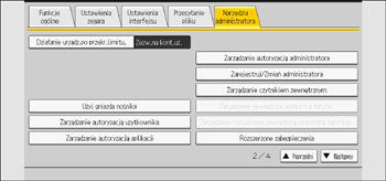 Ilustracja ekranu panela operacyjnego
