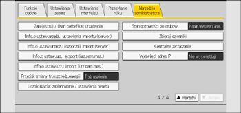 Ilustracja ekranu panela operacyjnego