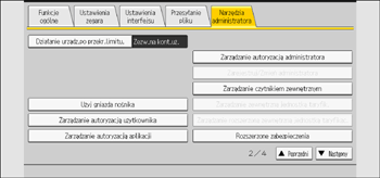 Ilustracja ekranu panela operacyjnego