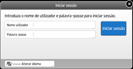 Ilustração do ecrã do painel de operação