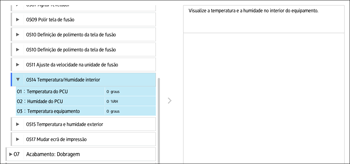 Ilustração do ecrã do painel de operação