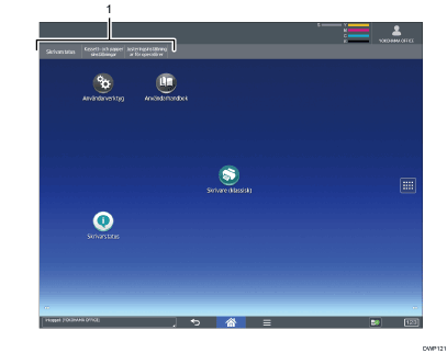 Bild på användarpanelen (numrerade detaljer)