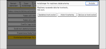 Bild på användarpanelens skärm