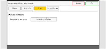 Bild av användarpanelens skärm