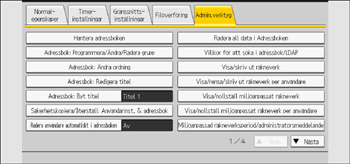Bild på användarpanelens skärm