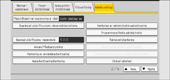 Bild på användarpanelens skärm