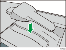 Thick paper support tray illustration