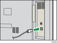 Illustration of connecting the USB interfece cable