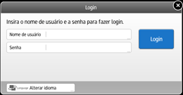 Ilustração da tela do painel de operação