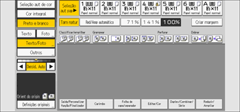 Ilustração da tela do painel de operação