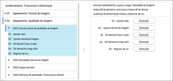 Ilustração da tela do painel de operação