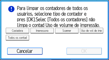 Ilustração da tela do painel de operação