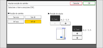 Ilustração da tela do painel de operação