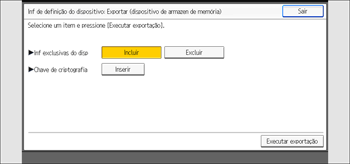 Ilustração da tela do painel de operação