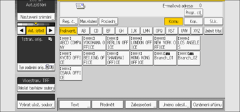 Ilustrace displeje ovládacího panelu