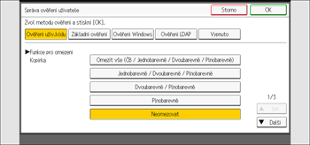 Ilustrace ovládacího panelu