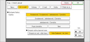 Ilustrace ovládacího panelu