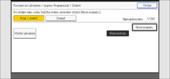 Ilustrace displeje ovládacího panelu