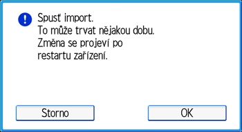 Ilustrace displeje ovládacího panelu
