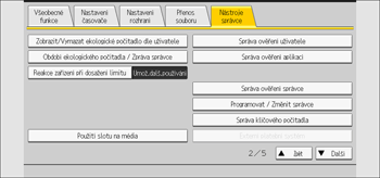Ilustrace ovládacího panelu