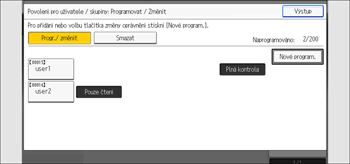 Ilustrace displeje ovládacího panelu