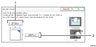 Nummerierte Abbildung Bedienfeld-Display