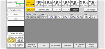 Ilustración de la pantalla del panel de mandos