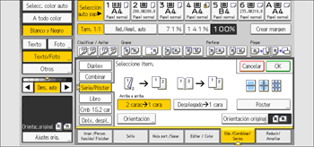 Ilustración de la pantalla del panel de mandos