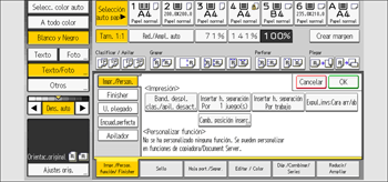 Ilustración de la pantalla del panel de mandos