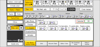 Ilustración de la pantalla del panel de mandos