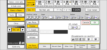 Ilustración de la pantalla del panel de mandos