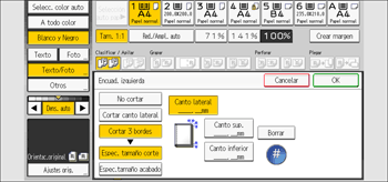 Ilustración de la pantalla del panel de mandos