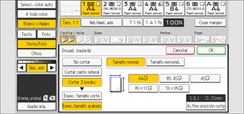 Ilustración de la pantalla del panel de mandos