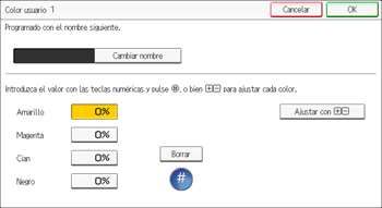Ilustración de la pantalla del panel de mandos