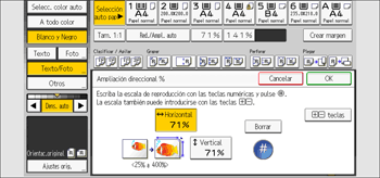Ilustración de la pantalla del panel de mandos