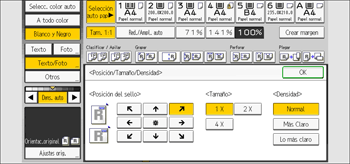 Ilustración de la pantalla del panel de mandos
