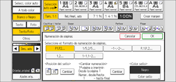 Ilustración de la pantalla del panel de mandos