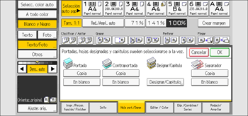 Ilustración de la pantalla del panel de mandos