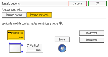 Ilustración de la pantalla del panel de mandos